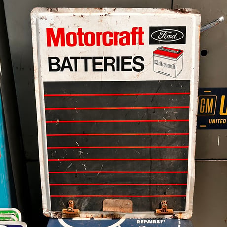 Vintage Motorcraft BATTERIES Store Display SIGN 20-414-2