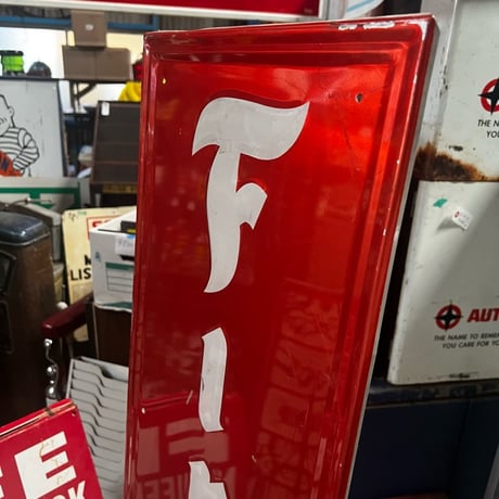 Vintage FIRESTONE SIGN 縦 18-154