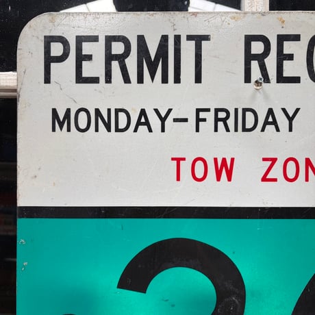 Vintage RPERMIT REQUIRED 道路標識 20-155-30
