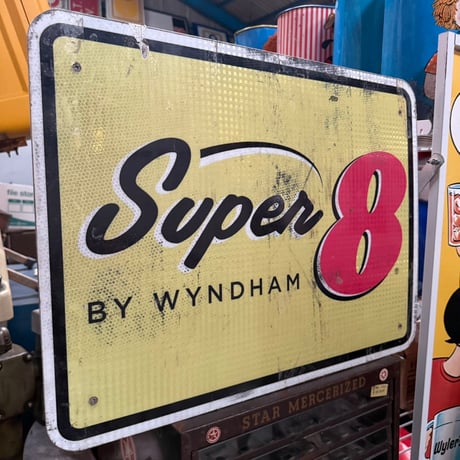 Vintage Super8 & Wendy's 両面看板 20-202-61