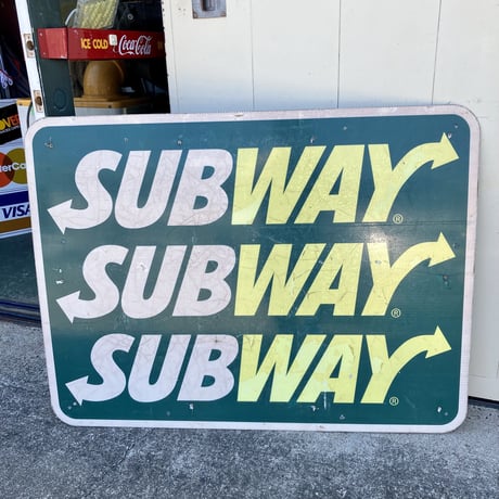 SUBWAY × QT　ヴィンテージ　両面大型看板　14-388-23