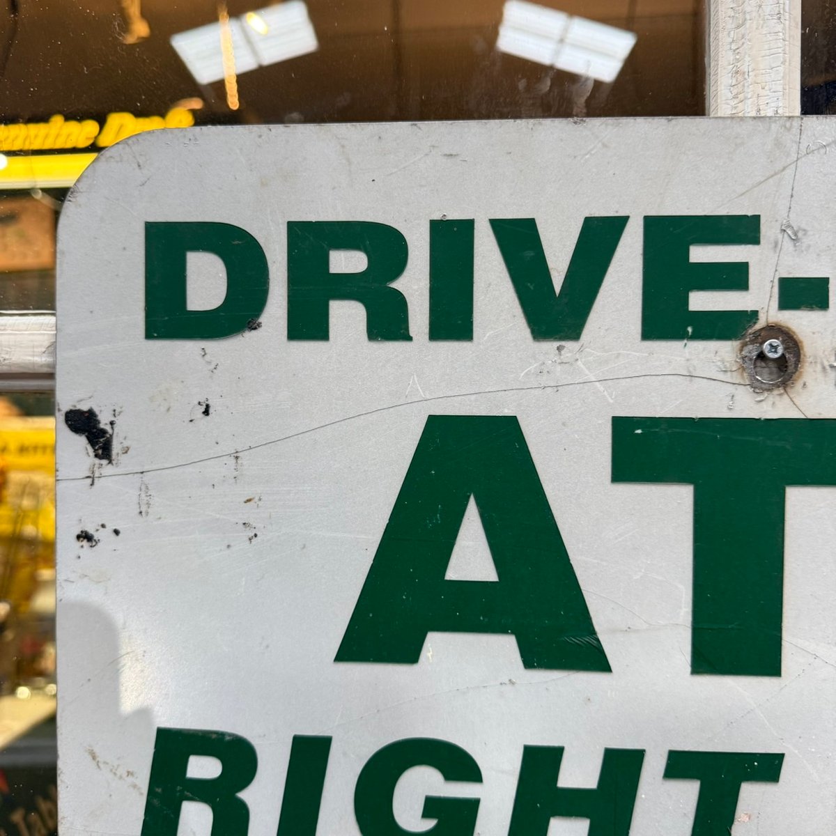 80年代　USA　DRIVE THRU 看板　ガレージ　ロードサイン Vintage DRIVE-THRU 標識看板 20-155-19 | BigBear Onl