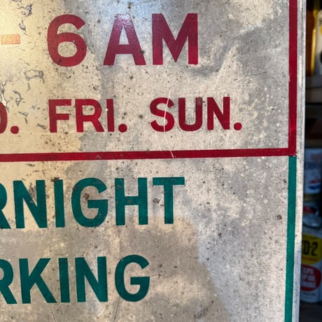 Vintage NO PARKING 2AM-6PM 道路標識 21-213-29