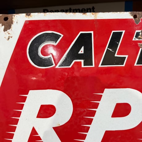 Vintage CALTEX RPM MOTOR OIL ホーロー看板 21-254