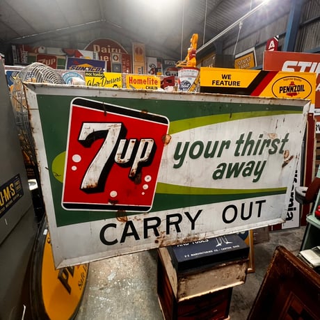 Vintage 7UP 1964年製看板 19-65