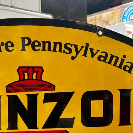 Vintage 1971 PENNZOIL 両面 看板 17-299