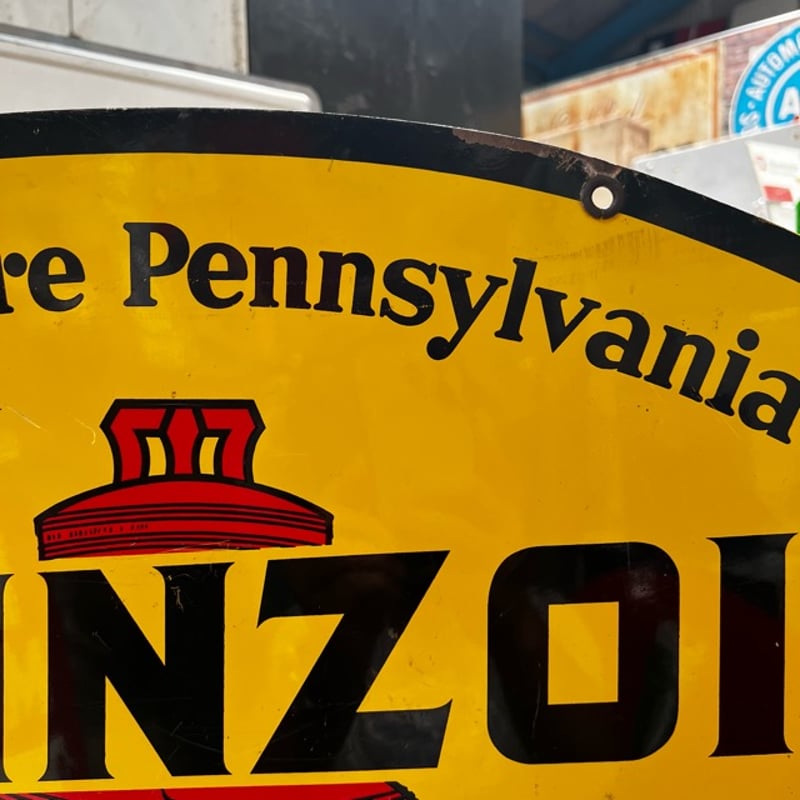 Vintage 1971 PENNZOIL 両面 看板 17-299 | BigBear On