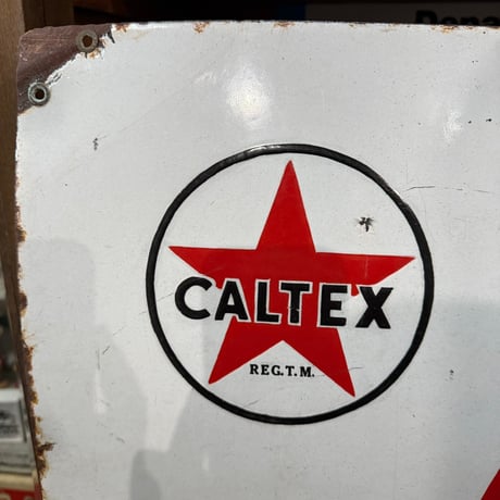 Vintage CALTEX RPM MOTOR OIL ホーロー看板 21-254