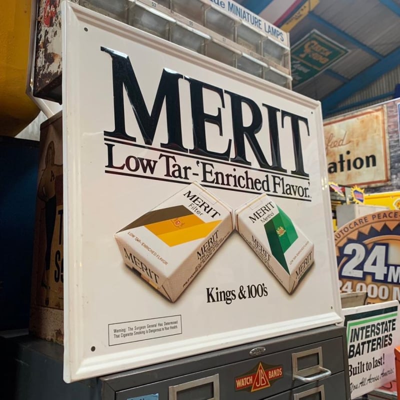 MERIT TOBACCO ヴィンテージ 看板 12-39-2 | BigBear Onli