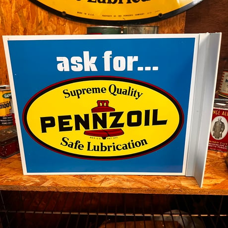 Vintage VTG PENNZOIL 両面看板 14-29-1