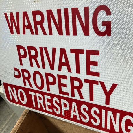 WARNING 警告サイン × Hilton Garden Inn　ヴィンテージ　両面看板　16-501-18