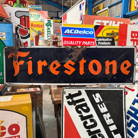 Vintage FIRESTONE 大型ホーロー看板 21-72