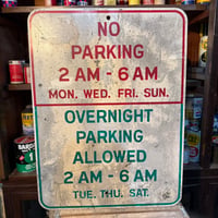 Vintage NO PARKING 2AM-6PM 道路標識 21-213-29