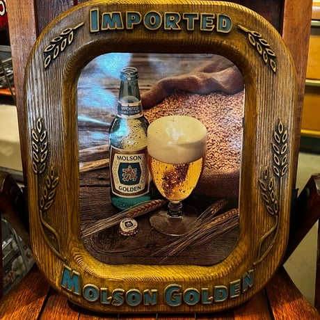 Vintage Molson Golden Beer プラスチック Sign 17-265