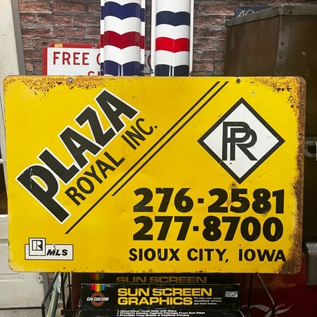 Vintage PLAZA ROYAL INC 両面 SIGN 17-298
