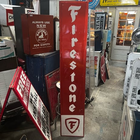 Vintage FIRESTONE SIGN 縦 18-154