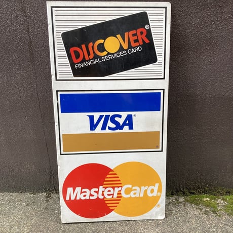 DISCOVER VISA MASTERCARD ヴィンテージ　両面看板　15-253