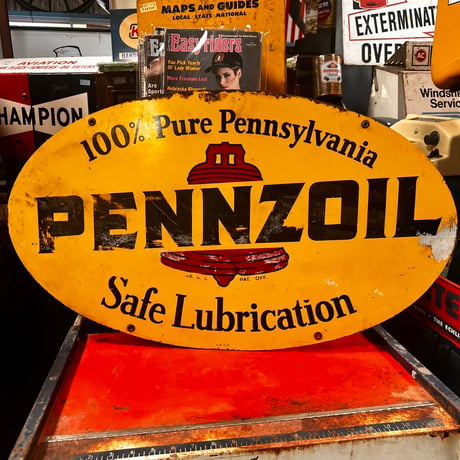 Vintage PENNZOIL 両面 Sign 20-294