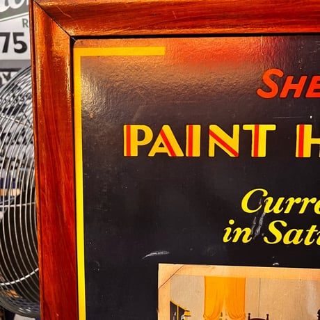 Vintage SHERWIN WILLIAMS POSTER WOODFRAME 19-202