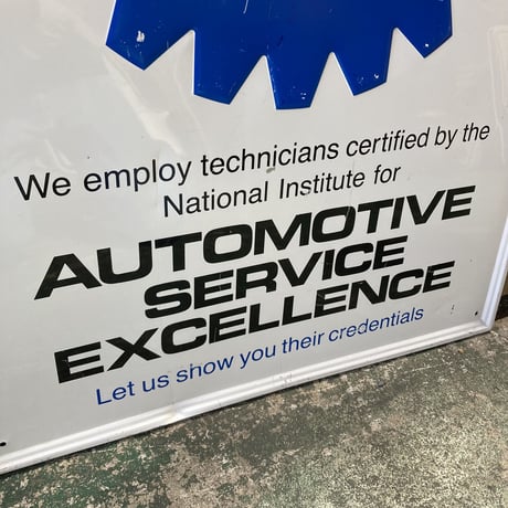 ASE　自動車整備士国家試験　ヴィンテージ　看板　14-427