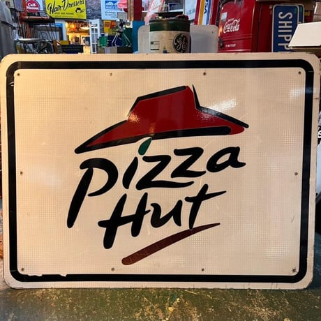 PIZZA　HUT　＆　QUALITY　SUITES　ヴィンテージ　両面看板　(13)296-3
