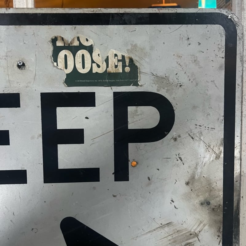 USA 弾痕看板　KEEP RIGHT Vintage KEEP RIGHT 道路標識 看板 19-108-71 | BigBear Online Store