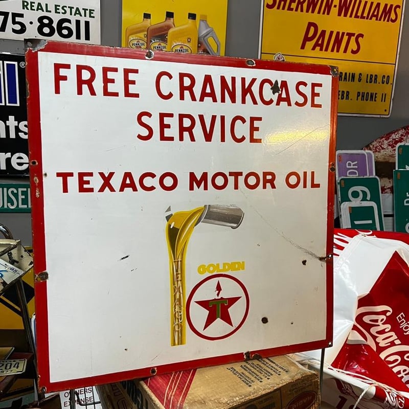 TEXACO ヴィンテージ 琺瑯 看板 K23-3 | BigBear Online Store