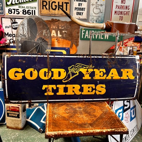 【希少!!】Vintage Good Years Tires ホーロー大型看板 1-39-2