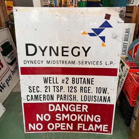 DYNEGY　DANGER　NO　SMOKING　ヴィンテージ　看板　12-70