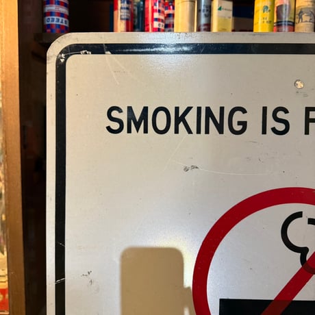 Vintage SMOKING IS PROHIBITED ロードサイン 20-155-2