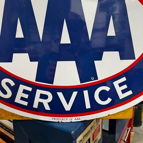 Vintage AAA EMERGENCY SERVICE 琺瑯両面 看板 1-5