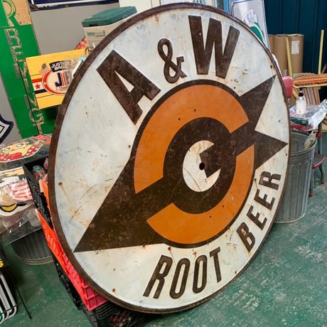 A＆W　エーアンドダブリュ　ヴィンテージサイン　看板