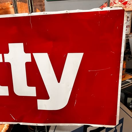 Vintage Getty OIL SIGN スチール製 19-108-132
