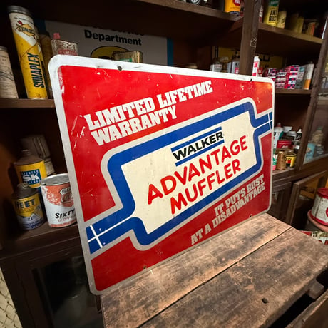 Vintage WALKER ADVANTAGE MUFFLER 両面サイン 21-86