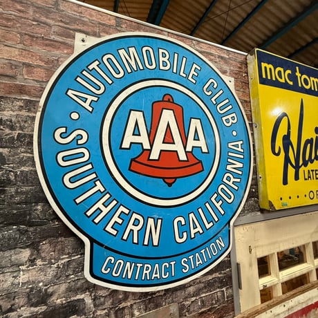 Vintage AUTOMOBILECLUB AAA 大型両面看板 17-344