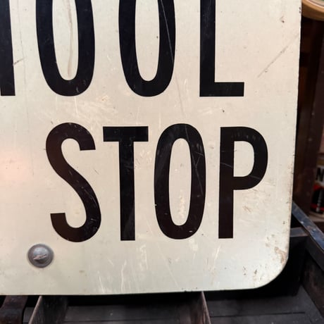Vintage NO PARKING / SCHOOL BUS STOP 道路標識 20-202-50