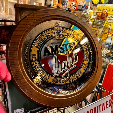 Vintage AMSTEL LIGHTBEER パブミラー 20-110-11