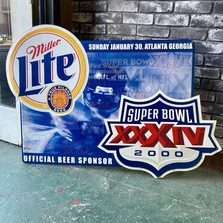 Miller Lite × SUPER BOWL　ヴィンテージ　看板　14-351