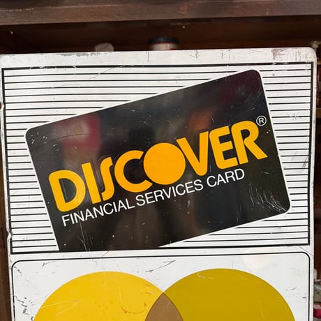 Vintage DISCOVER / MasterCard / VISA  クレジットカード 両面サイン 16-264-2