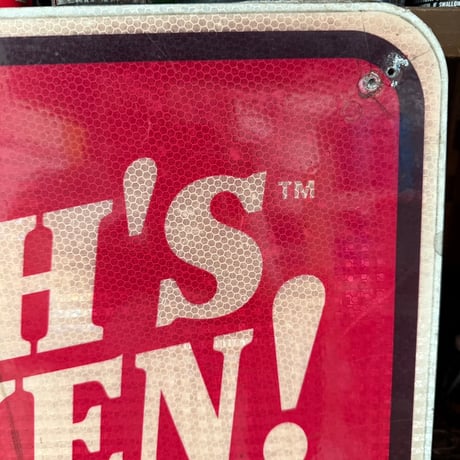 Vintage BUSH'S CHICKEN&Chevron 両面看板 20-202-68