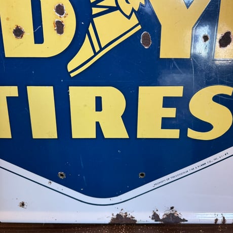 Vintage GOODYEAR TIRES 大型ホーロー看板 21-292