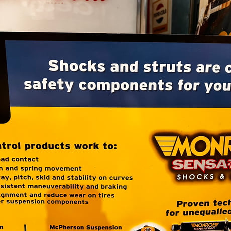 Vintage MONROE　SHOCKS ＆ STRUTS Sign 20-71
