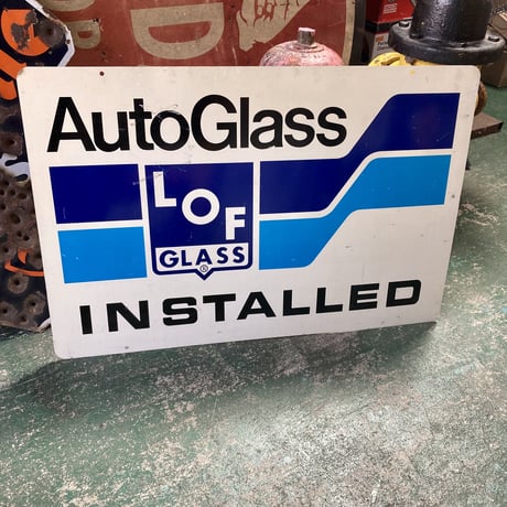 LOF GLASS　ヴィンテージ　両面看板　11-111
