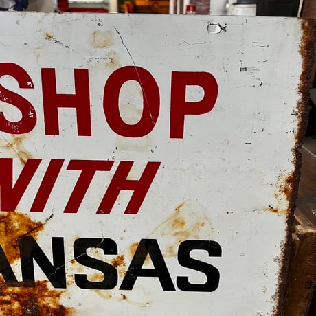 ヴィンテージ　両面　KANSAS JACK CAR REPAIR SHOP SIGN 10-57