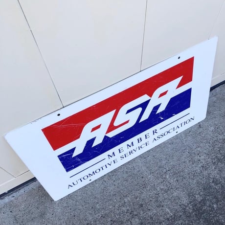 ASA会員 自動車サービス協会 ヴィンテージ両面看板