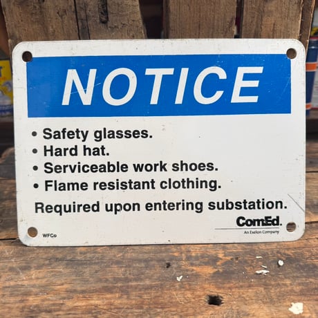 Vintage NOTICE スチール標識看板 14-287-5