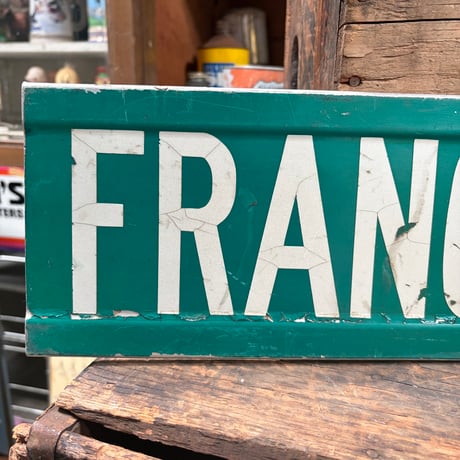 Vintage FRANCETOWN RD 両面ロードサイン 18-26