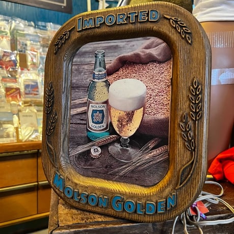 Vintage Molson Golden Beer プラスチック Sign 17-265