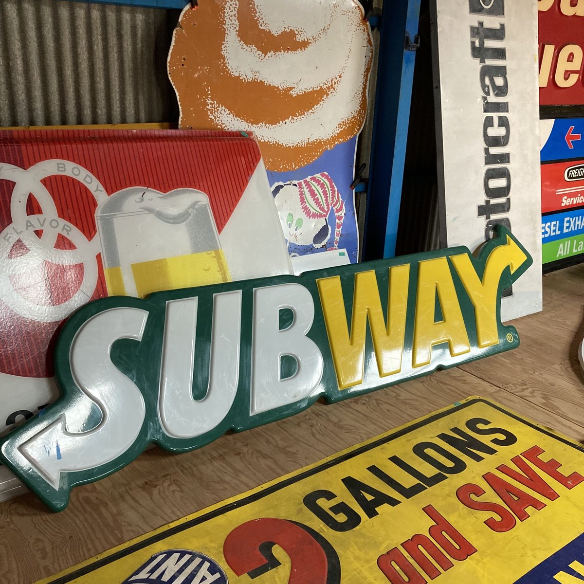 SUBWAY ヴィンテージ 大型プラスチック看板 15-289 | BigBear Onlin