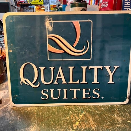 PIZZA　HUT　＆　QUALITY　SUITES　ヴィンテージ　両面看板　(13)296-3